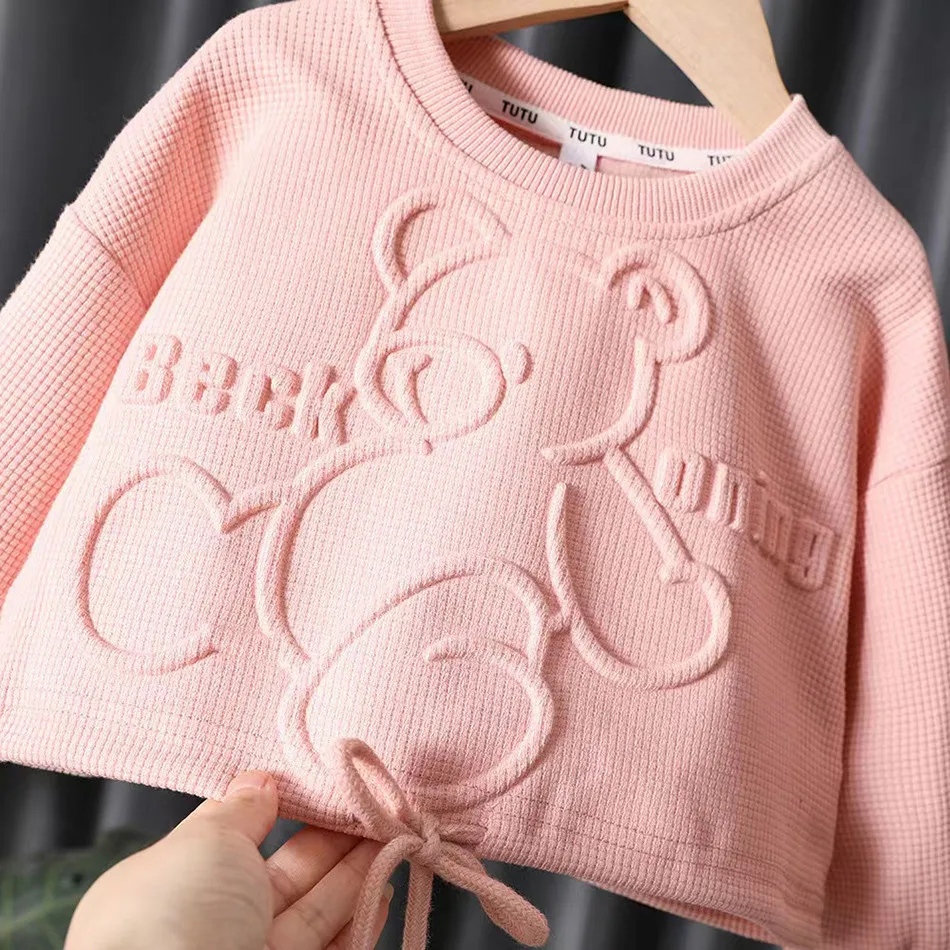 Conjunto oso infantil niña tops pantalón primavera - imagen 4