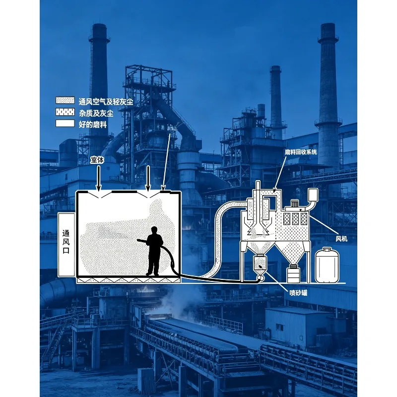 Industrial Shot Blasting Room Container Sand Blasting Chamber Air Sandblasting Booth Equipment Sand Blasting Room