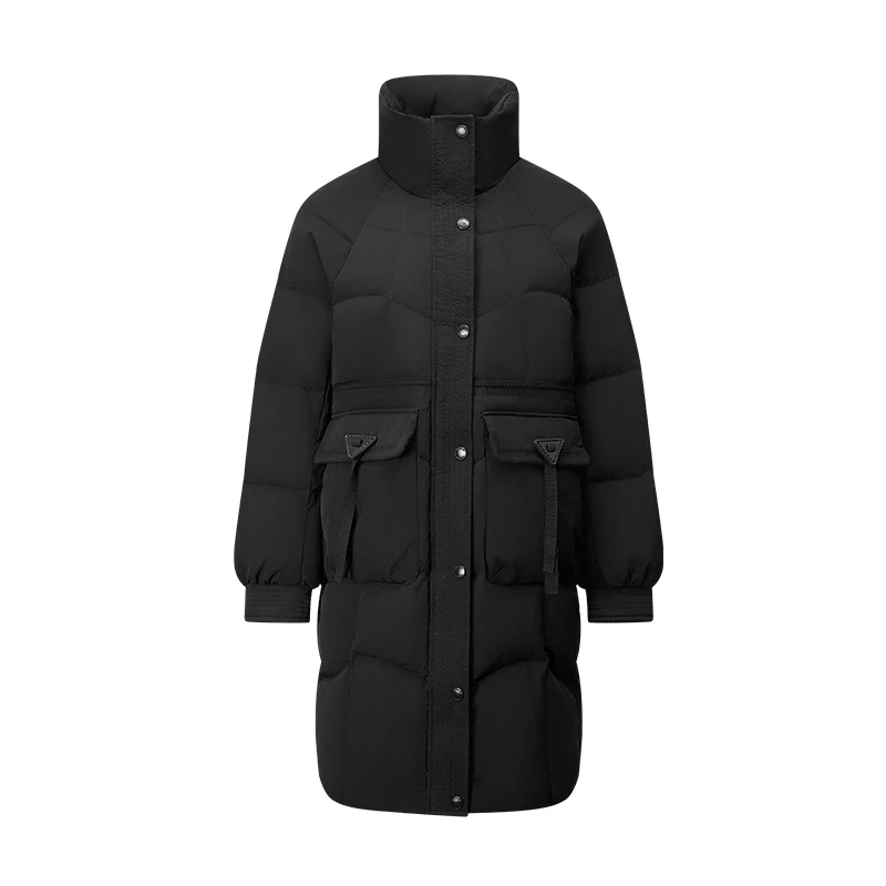 

Chericom женский длинный пуховик 2025, зимняя ветрозащитная теплая приталенная однотонная повседневная верхняя одежда с воротником-стойкой Y309133Y