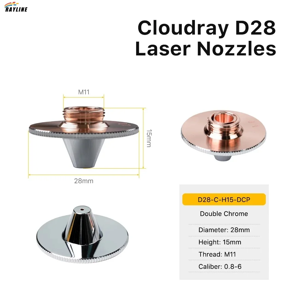 D28 Laser Cutting Nozzles Single Layer Chrome-Plating Double Layers Caliber D28 H11 H15 M11 for Precitec  Cutting Head