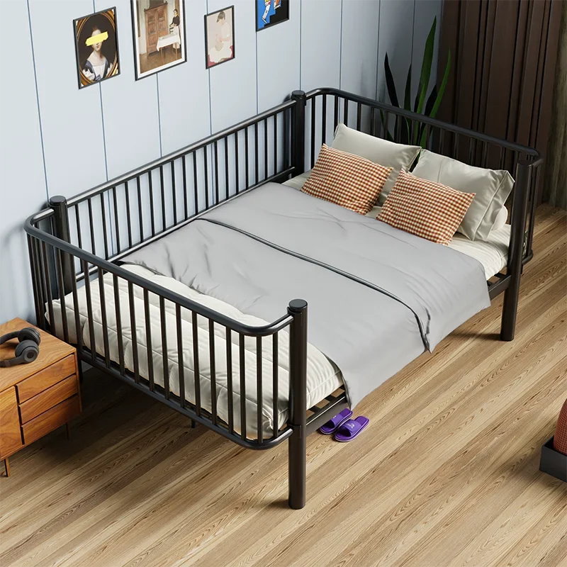 2024 new wrought iron bed with fence 1.5 meters bed with guardrail suspension no bedside 1.8 meters double