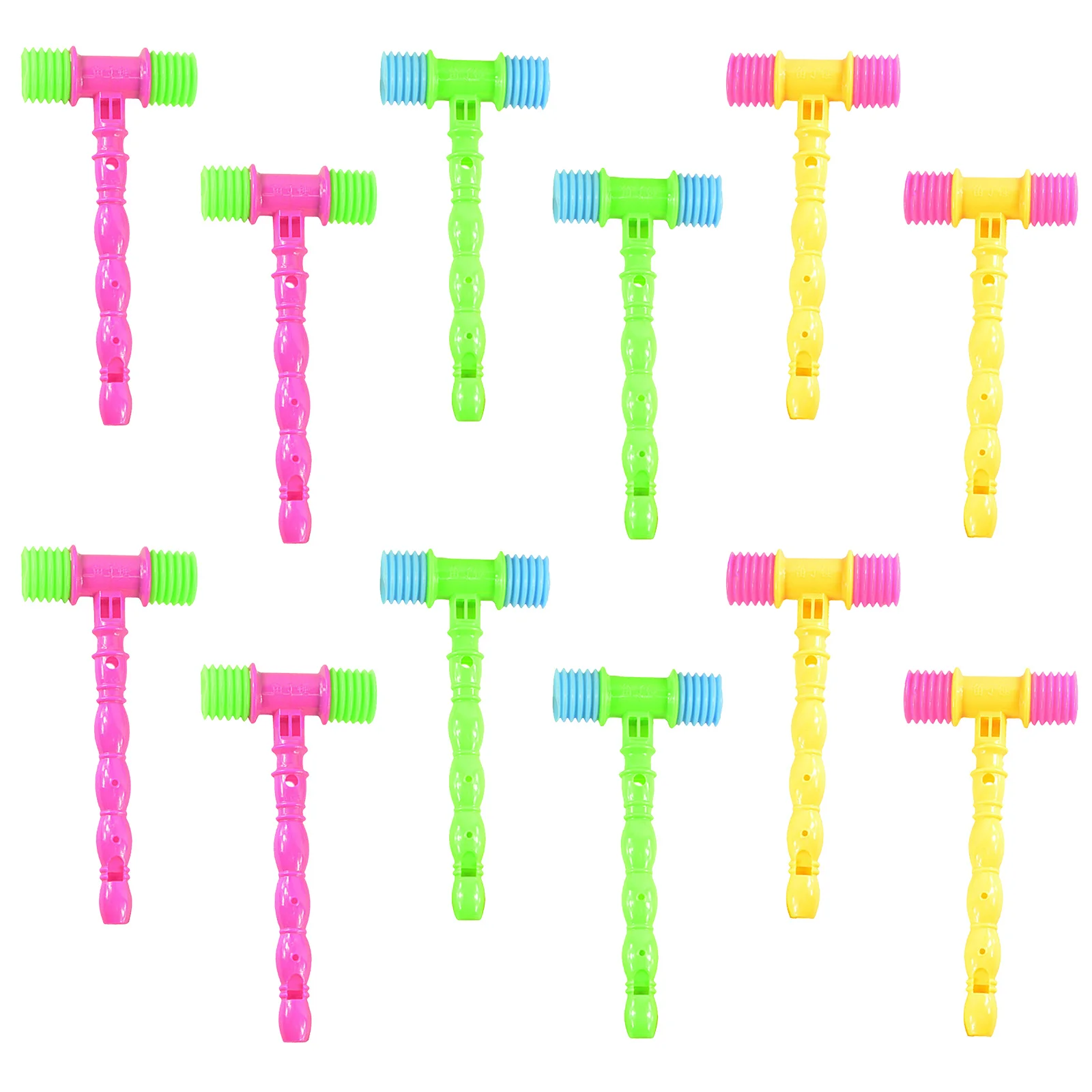 

12Pcs Hammer Plastic Knocking Collection Colorful Sound Playset for Children Toddler Hand Training Plastic Hammer Toy