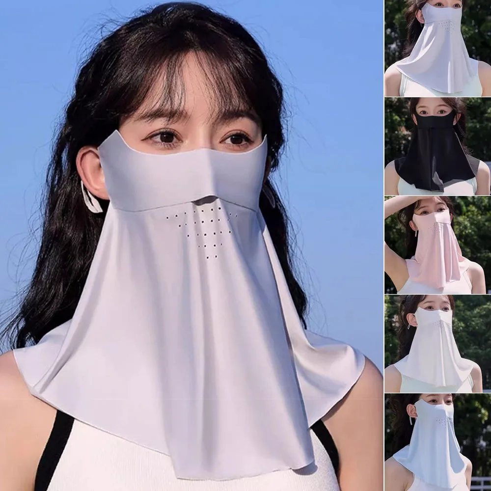 

Защитная уличная маска для лица с защитой от УФ-лучей, Спортивная Солнцезащитная маска из вискозы, защитная маска для лица, тонкая дышащая Солнцезащитная маска для лица