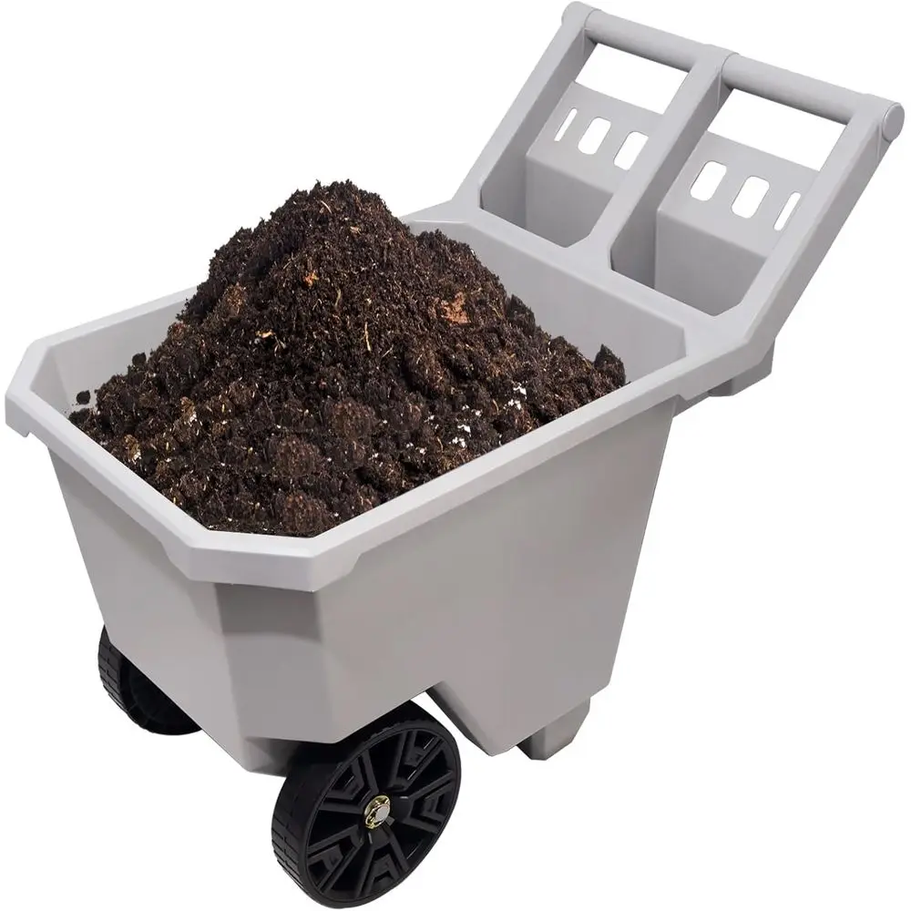 

Тачка двухколесная AAIN, грузоподъемность 300 фунтов, сверхмощная садовая тележка с 9-дюймовыми не требующими обслуживания цельными шинами, конструкция для толкания/тяги, прочная, для мусора