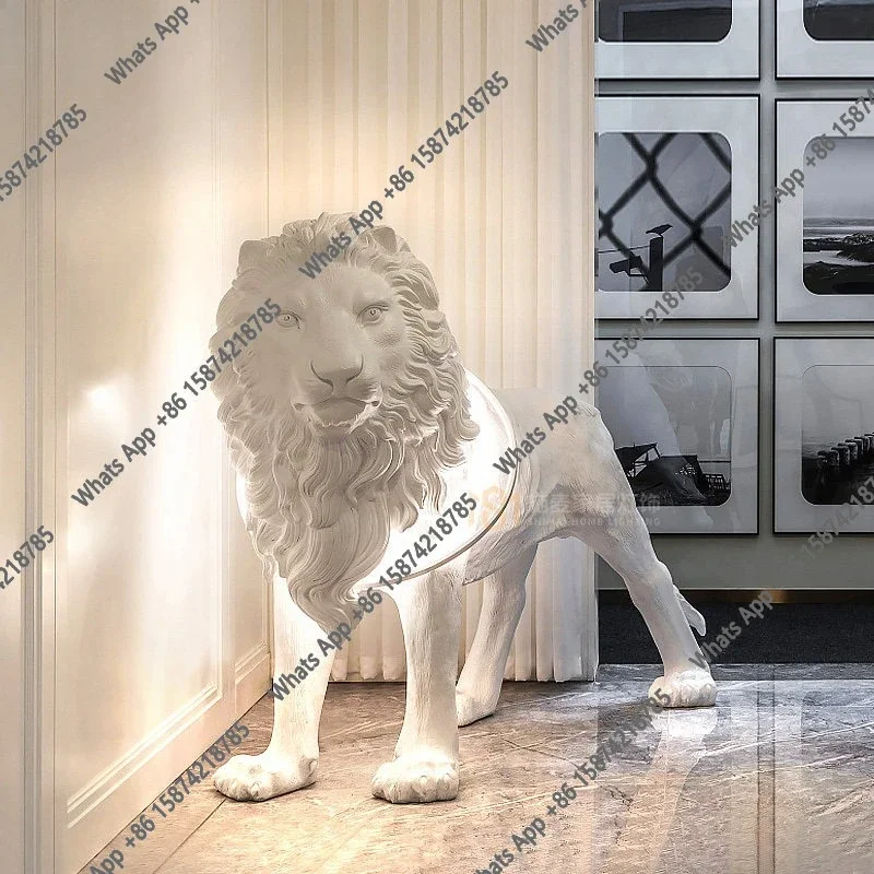 67 N Lion Sculpture Creative Bar Living Room Art Large Ornament Clothing Store Decorative Designer