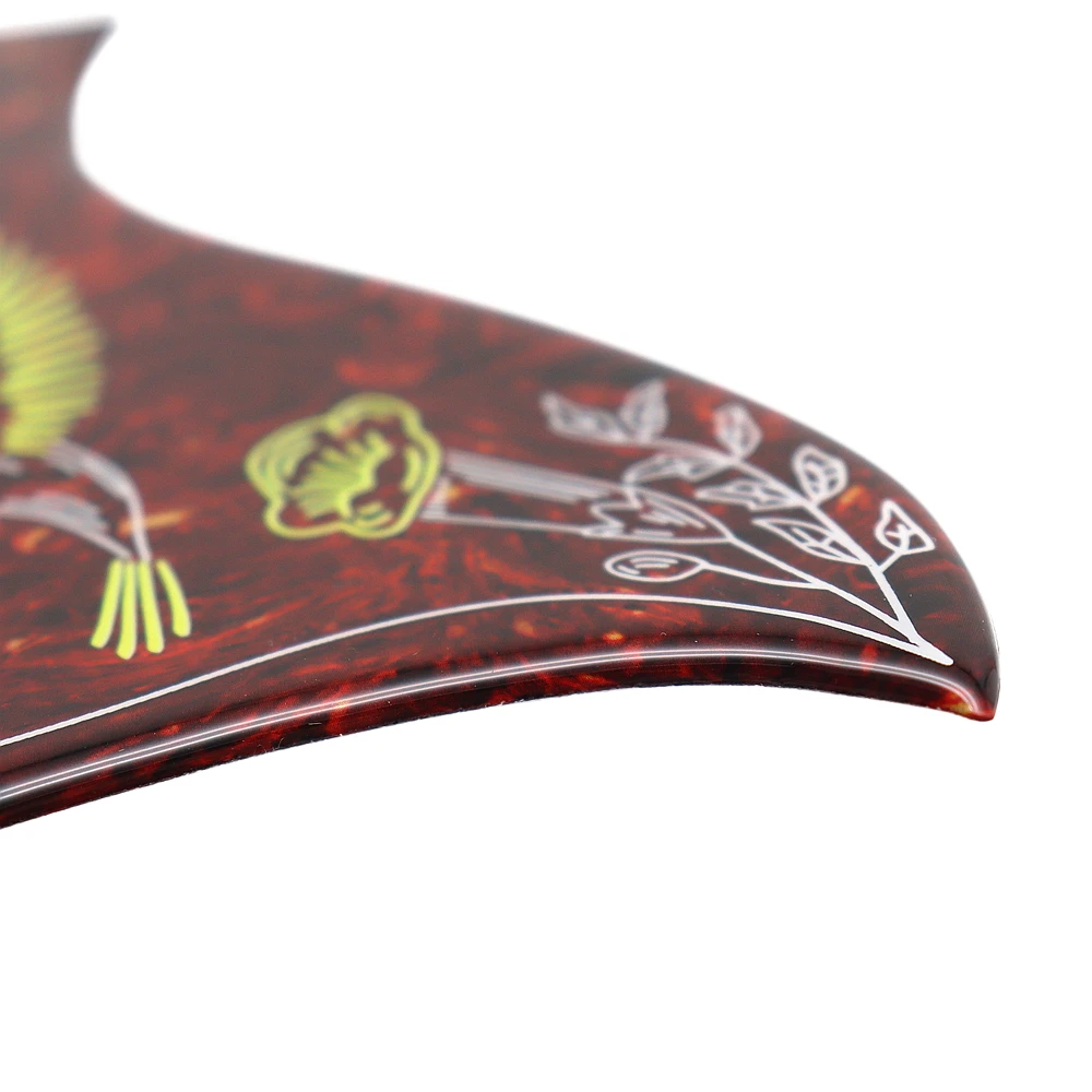 1R Hummingbird Flower Dekoratives Celluloid- und Kristall-Epoxidharz-Gitarren-Schlagbrett, kratzfeste Platte für Folk-Akustikgitarre – Detail 5
