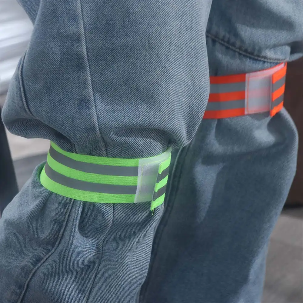 8 Pezzi di Bande Riflettenti Multifunzionali, Cinghie Elastiche Regolabili ad Alta Visibilità, Bracciali di Sicurezza Riflettenti