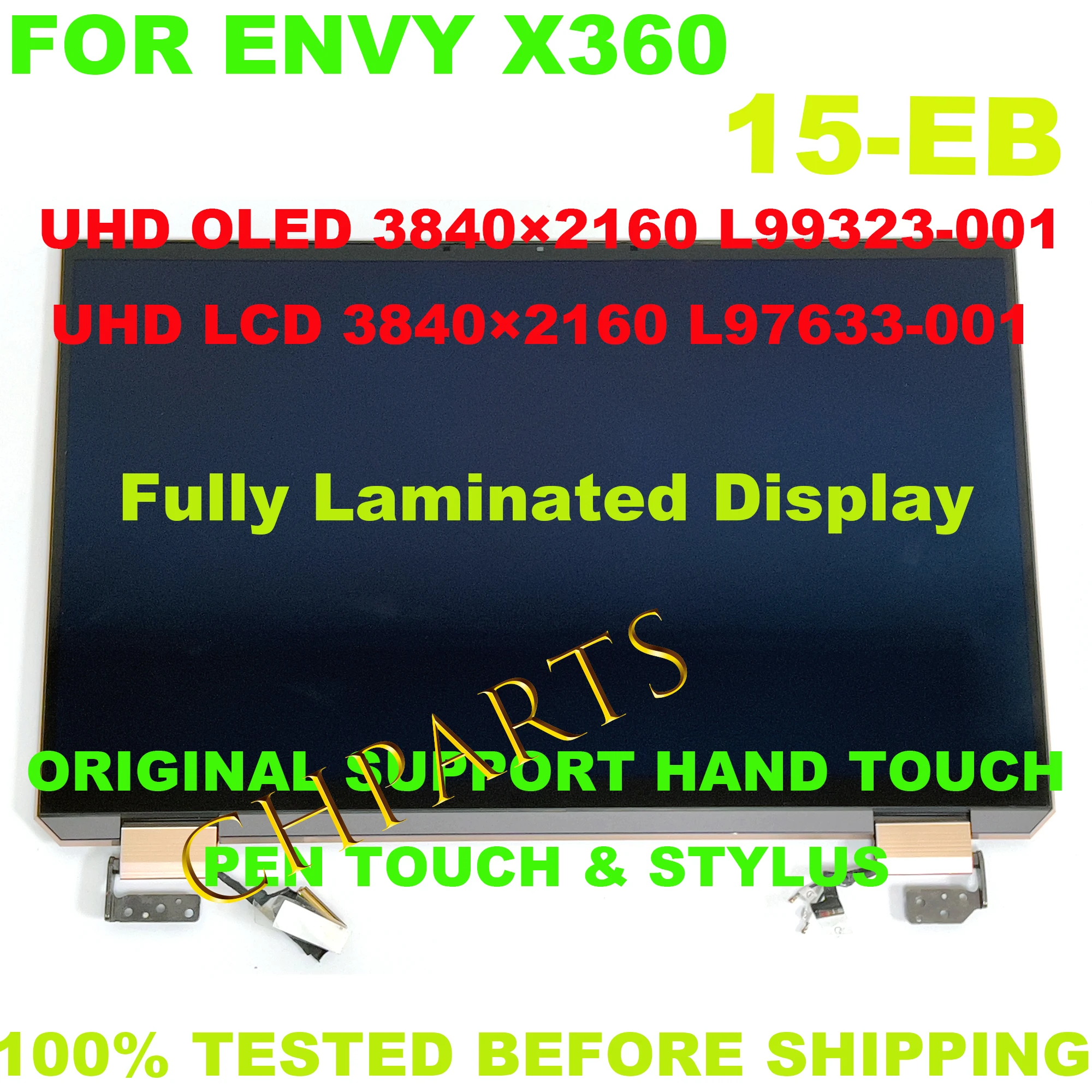 

15.6" 4K OLED For HP SPECTRE X360 15T-EB 15-EB UHD LCD Touch Screen Full Assembly L97639-001 L99323-001 tpn-q226 Display Panel