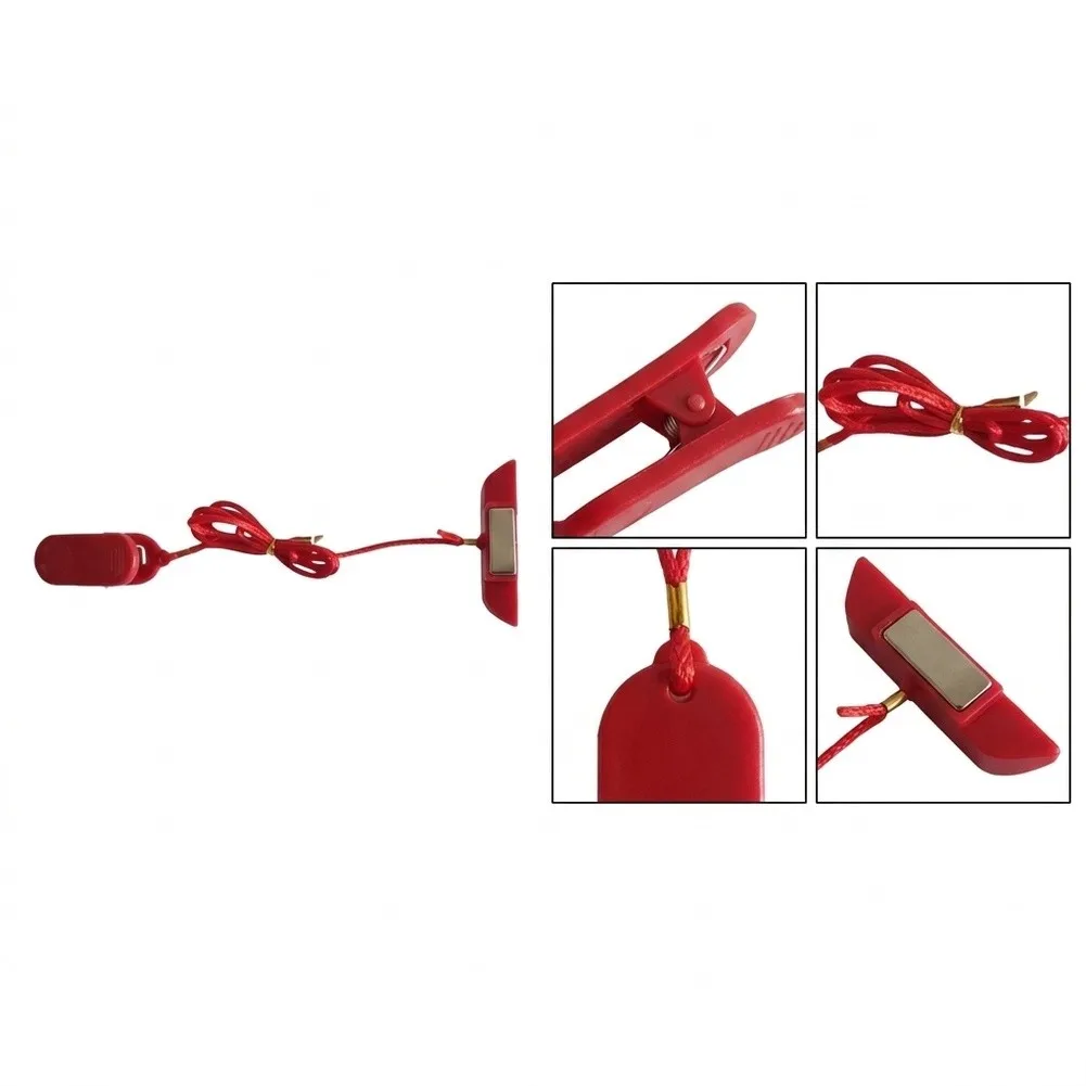2PCS Lightweight Treadmill Safety Key With Trapezoid Sloped Insert 64x15mm Red Plastic Stop Switch For Most Home Treadmills