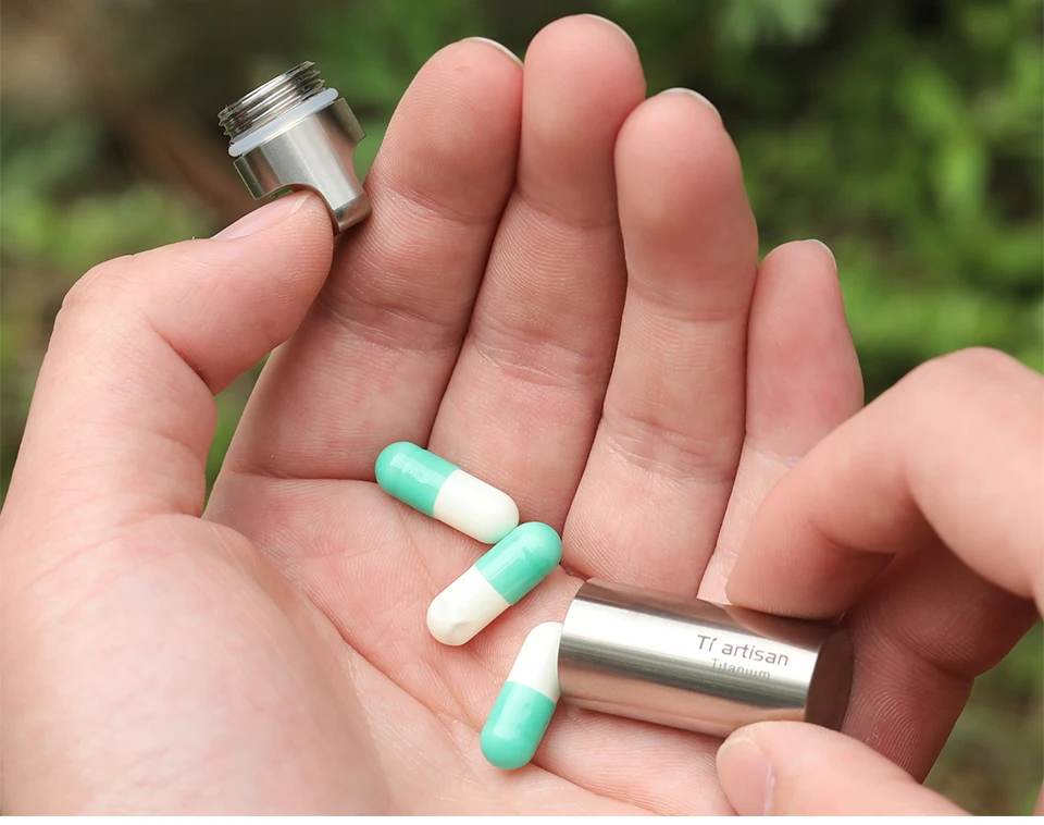 Tiartisan Titan Mini EDC-Werkzeuge Tragbare Versiegelte Medizinflasche für Zuhause und Outdoor Wasserdichte Titan-Pillendose – Detail 17