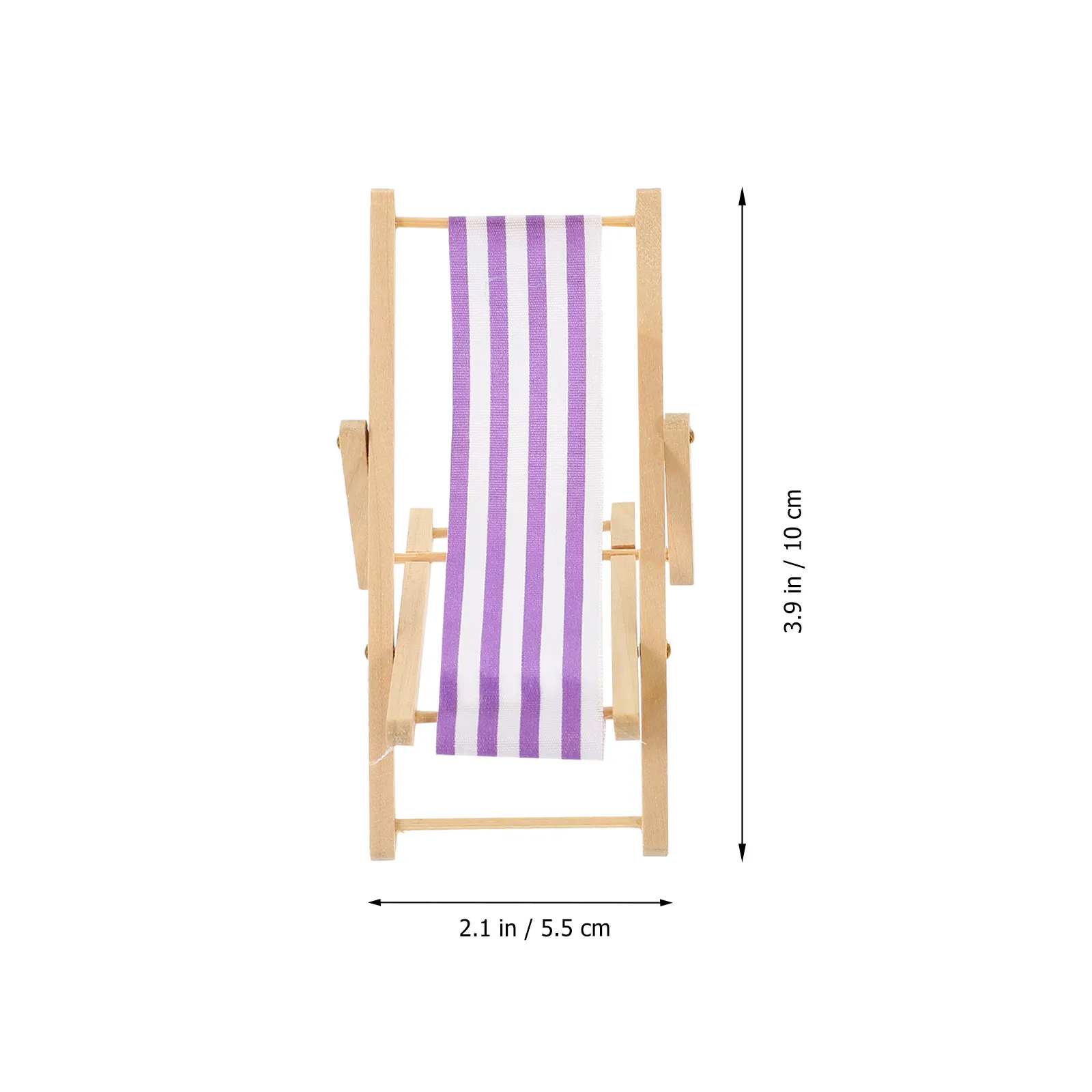 Mini Folding Deck Chairs Set – 2pcs DIY Miniature Furniture for Dollhouse, Playroom, Beach Scene & Home Decor