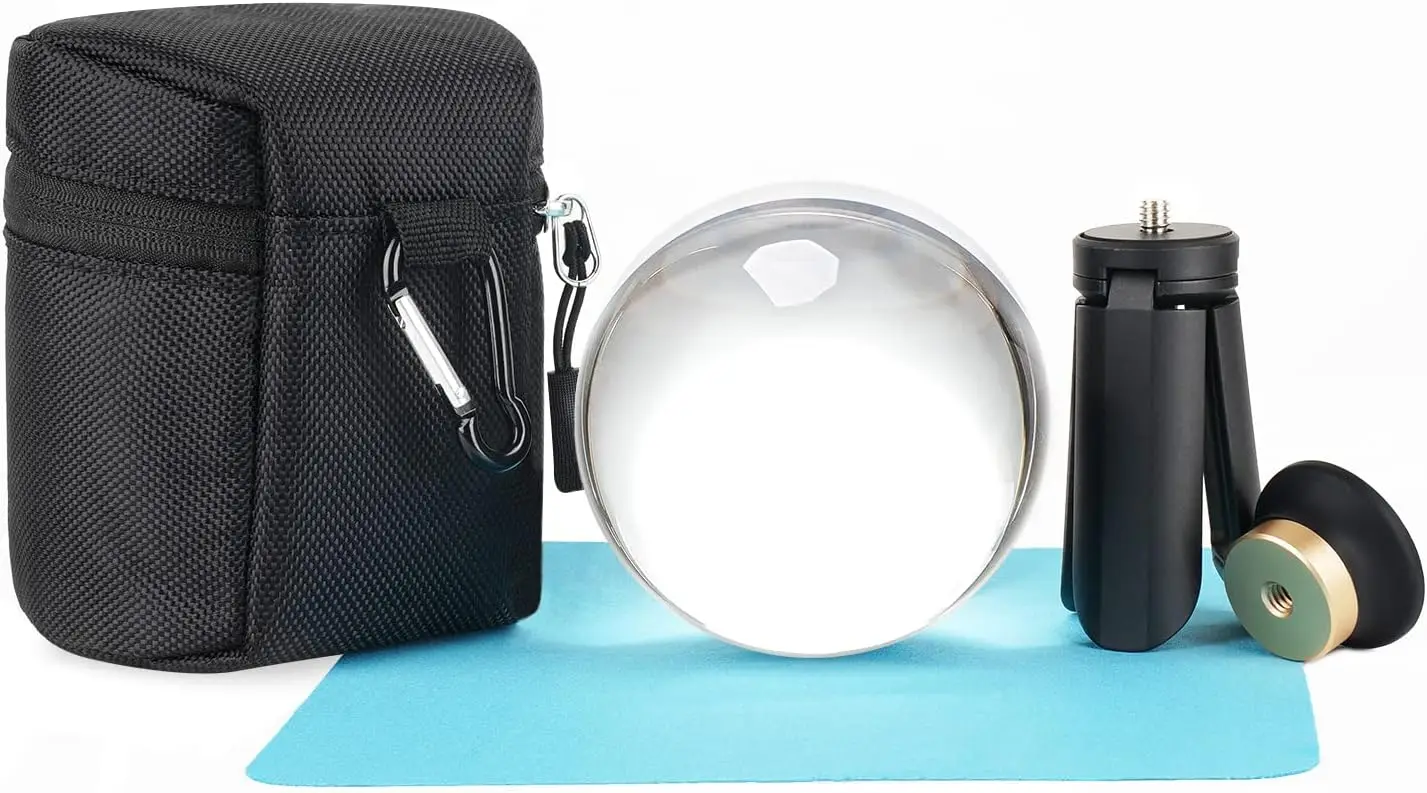 

Хрустальный шар для фотосъемки, 90 мм, K9, прозрачный шар для линз с мини-подставкой для штатива, декоративный стеклянный реквизит, шар с мягкой подкладкой