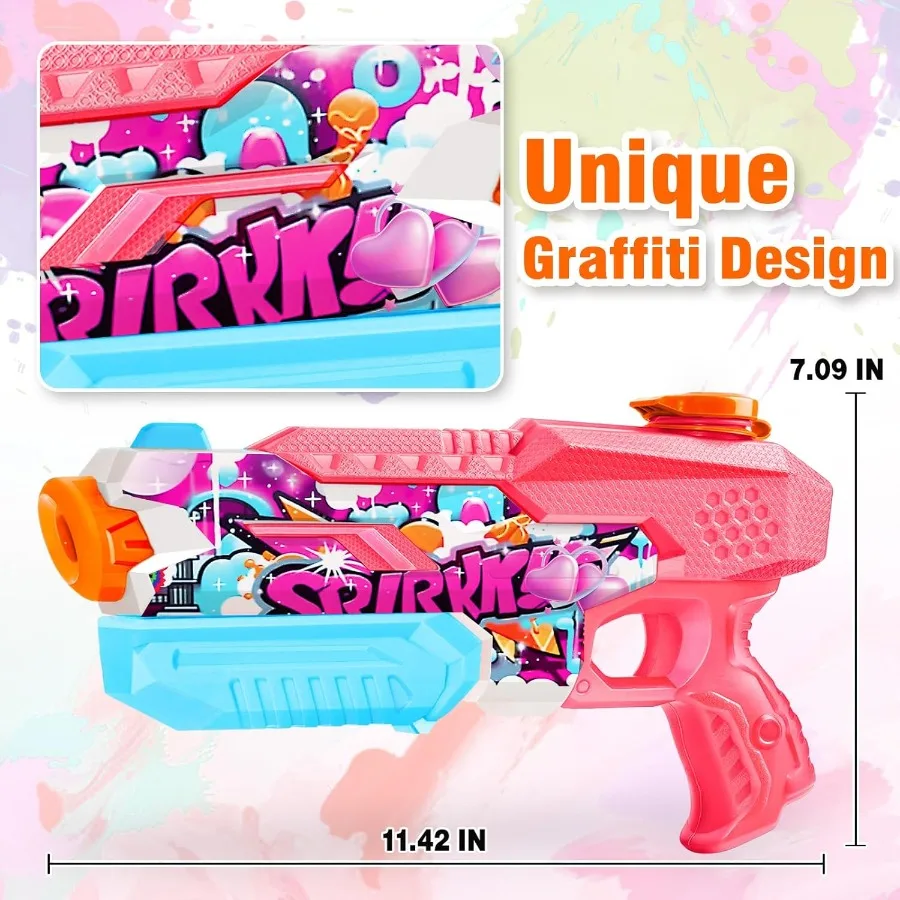 Pistola de água para adultos: 600CC 4 Pack Squirt Blasters Super Pistolas de água para adultos Pistola de água Brinquedos ao ar livre Alta capacidade Verão Soa