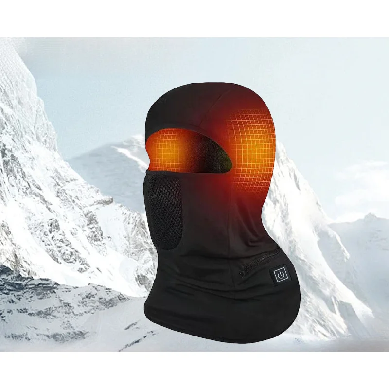 

Зимний новый велосипедный головной убор с подогревом, теплая ветрозащитная маска для лица, лыжная защита лица, утеплитель для шеи, шарф с подогревом, оптовая продажа