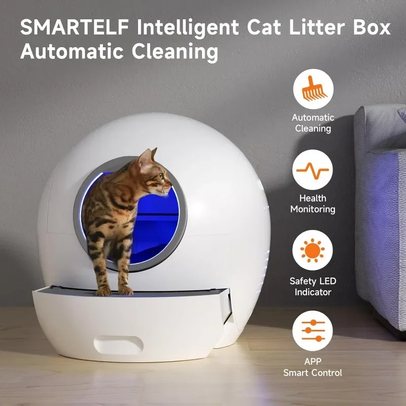 

Large Automatic Cat Litter Box Self Cleaning with APP Smart Cat Toilet Arenero Gato Cerrado SandBox English Version Cat Supplies