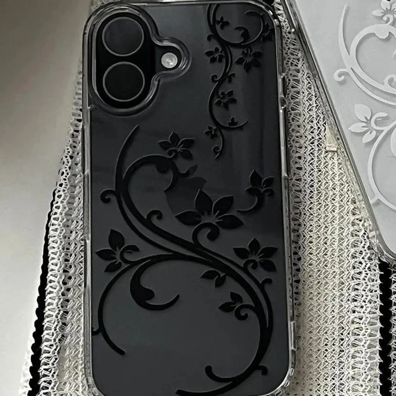 Funda transparente con flor sencilla y moderna para iPhone 17 Air 16 Pro Max 15 14 13 Mini 12 11 Promax 78 Plus, suave y estilo Y2K 4