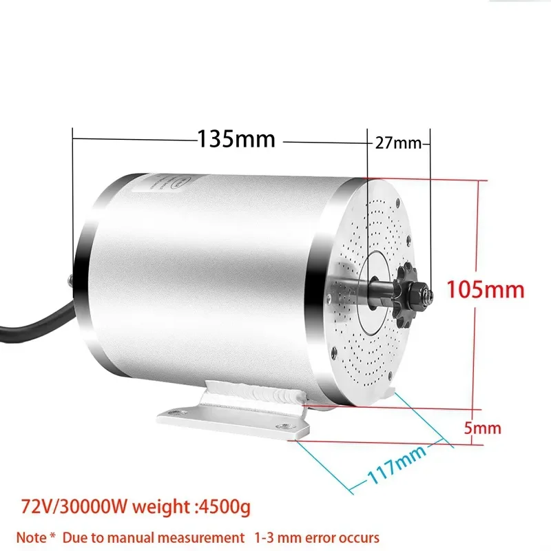 Electric Brushless Motor 48V 60V 72V 3000W 2000W 1000W High Speed Motor for Scooter Go-Karts Motor Kit Ebike Conversion Kit