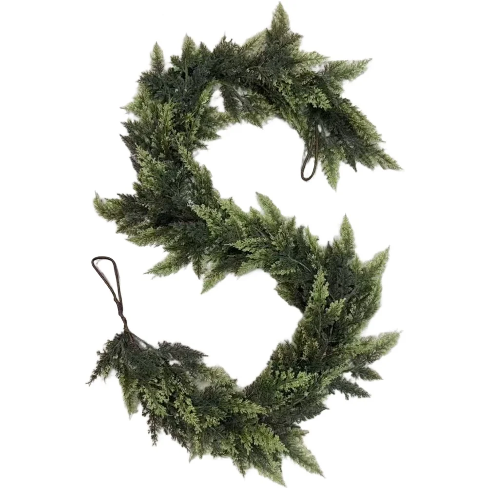 

Реалистичная гирлянда из кедра для рождественского декора, для использования в помещении и на улице, из пластика, варианты длины 1,8 м и 2,7 м