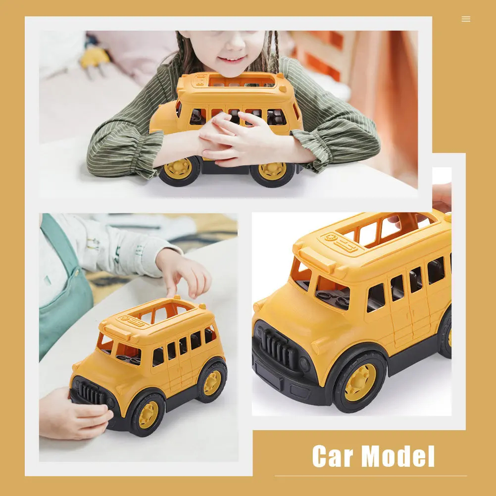 

Creative School Bus Car Plaything for Kids Educational Children Enlightenment Vehicle Fun Plastic Indoor Outdoor