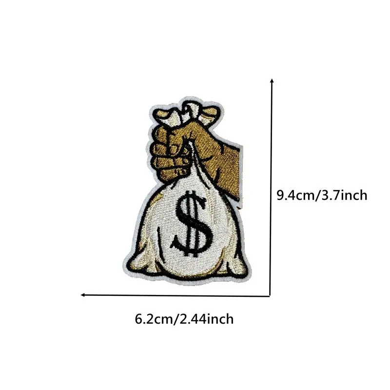 1 szt. Portfel haftowane naszywki naprasowanki na odzież naklejki DIY akcesoria woreczki dolarowe haftowane hafty