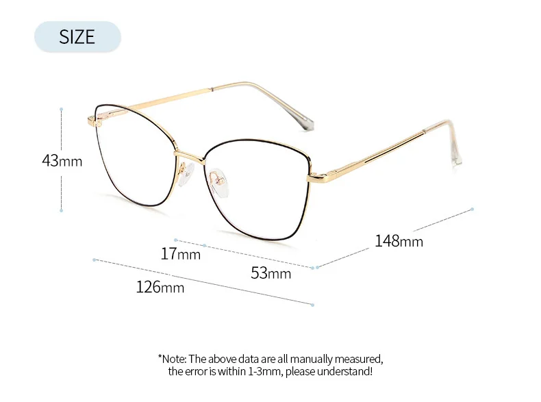 COHK Metall Frauen Cat Eye Sonnenbrille Polarisierte Luxus Marke Design Magnetische Sonnenbrille Clip Auf Optic Brillen Brillen Rahmen – Detail 10