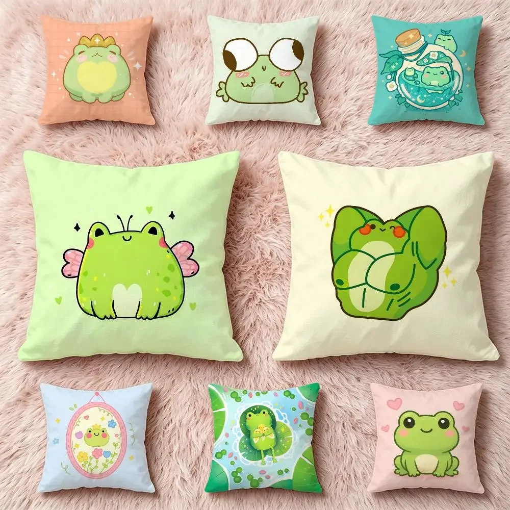 Froggy Cushion Cover Pillow Multi‑size Short Plush Pillow Cute Simple Style For Living Room Bedroom Birthday Gift