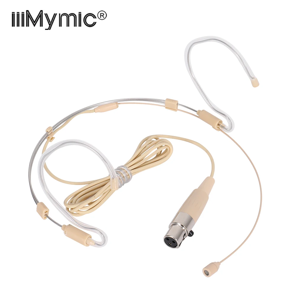 

iiimymic Adjustable Headset Microphone 3 Pin XLR TA3F Headworn Mic Foldable For AKG Samson Wireless BodyPack Children Student