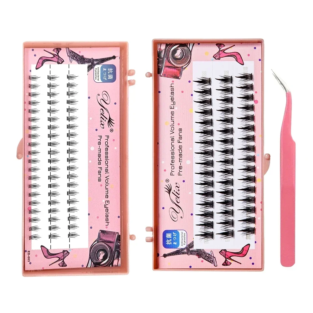 Elix-柔らかいひまわりのまつげセット、セグメント化されたディッシュエクステンションキット、天然クラスターのまつ毛、美しくメイクアップ、新しい