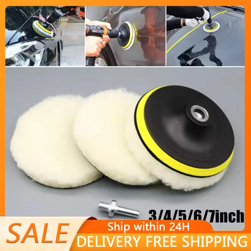 5PCS 3/4/5/6/7 zoll Polieren Kit Polieren Pad Auto Wachsen Schwamm Disk Wolle rad Autolack Pflege Polierer Pads Auto Gadget
