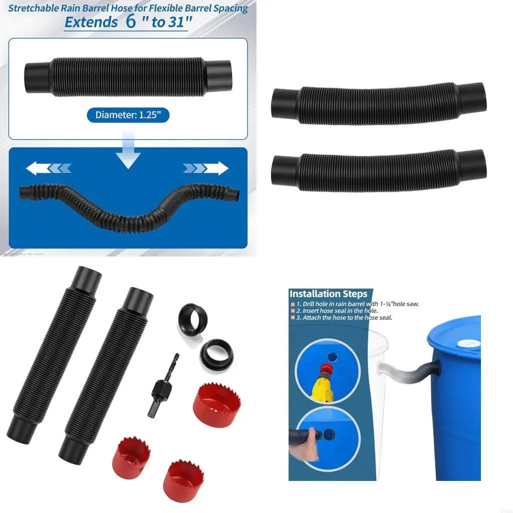   Easy Install Rainwater Management System Interchangeable Hose Attachments For Yard