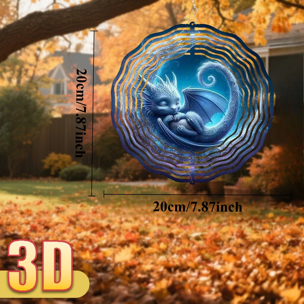 3D 1pc  Sleeping Dragon Coiled in Moonlight with Swirling Patterns