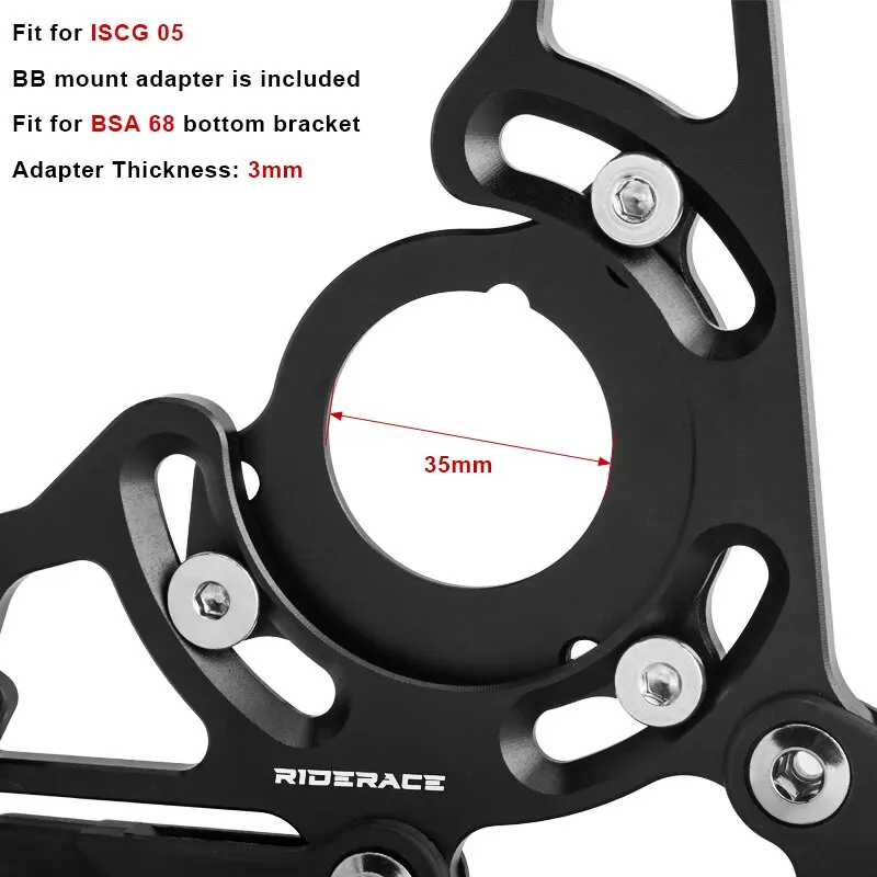 RIDERACE Bicycle Chain Guide ISCG 03/05 BB Mount MTB Bike Single Chainring 32-38T 1x System Chainwheel Bash Protector Plate