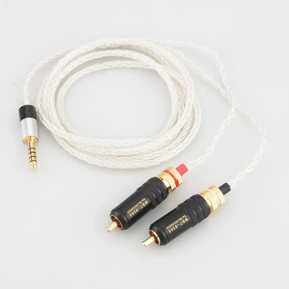 8 Kerne 100 % reines Silber Audio-Upgrade-Kabel als Ersatz für digitalen Audio-Player NW-WM1A, NW-WM1Z auf 2RCA-Stecker