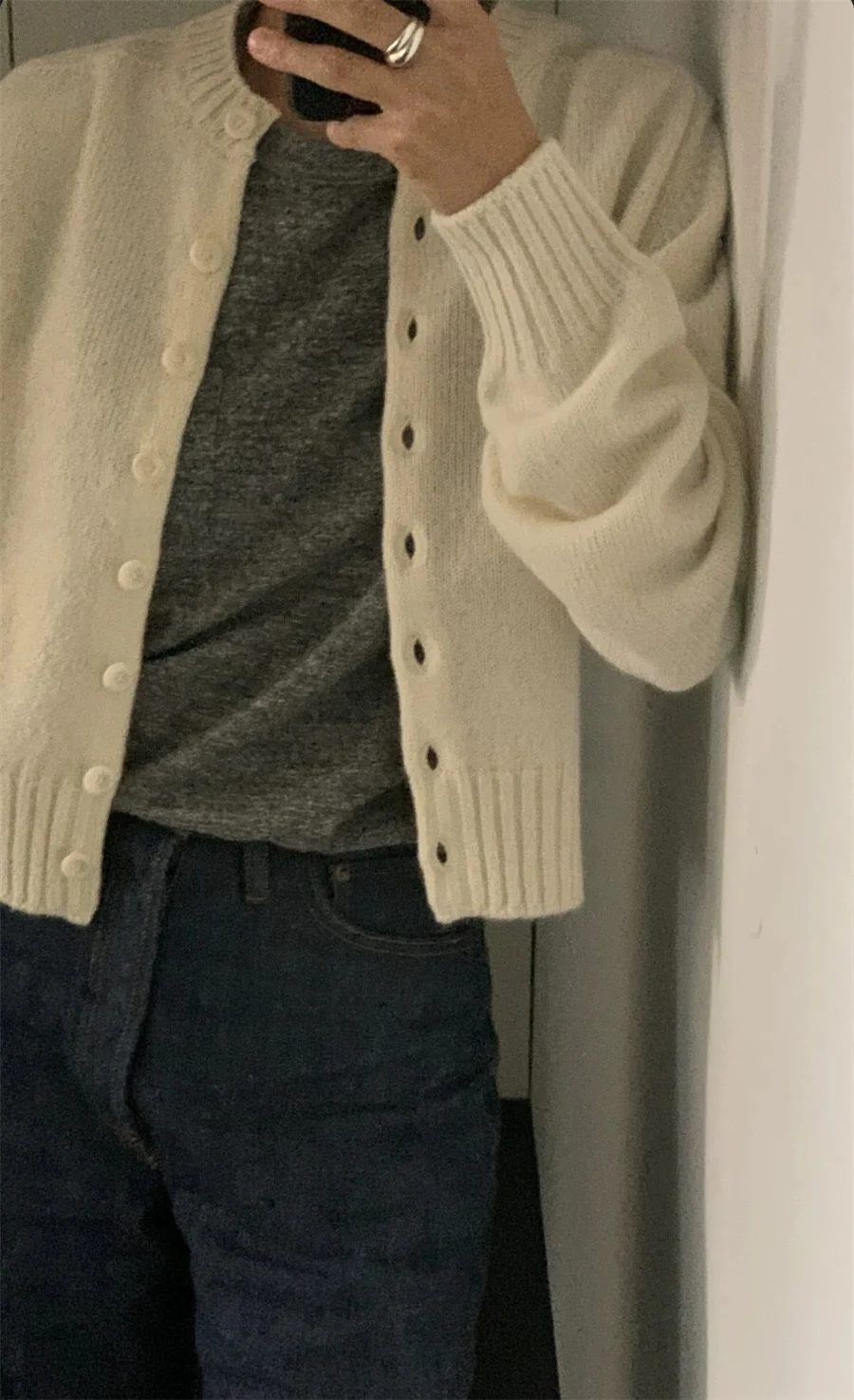 

Универсальный вязаный кардиган PREON на пуговицах, круглый, два цвета, удобный для поездок на работу, шерстяной свитер, длина, длинный свеч