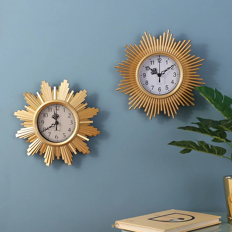 Modern 25/35 Unmotivated Decorative Wall Clock Snowflake Shape Hands Ornaments Plastic Frame Timepiece Rustic Art Decor