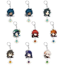 Genshin Impact Vision Keychain Game Kaedehara Kazuha Tartaglia Kaeya Alberich Diluc Ragnvindr Keychain Gifts