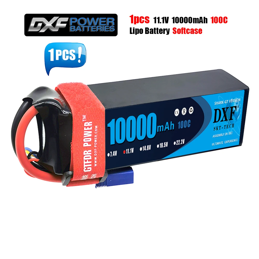 DXF4S 3S 6S Lipo Battery 14.8V 11.1V 22.2V 10000mAh 100C XT90S XT90 EC5 TRX XT60 for RC 1/8 Truck Tank RC Models XXMAX 8S Arrama