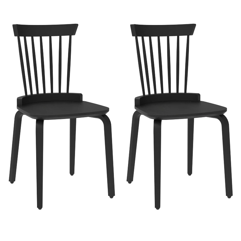 

**Dining Chair Cafe Solid Wood Chair Backrest Casual Solid Wood Backrest Windsor Chair (2-piece set)