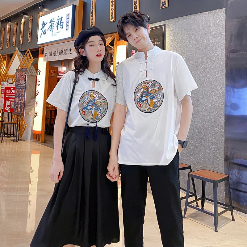 

Women Men Chinese Style Hanfu Sets Traditional Couples Tops Pants Skirts Fashion Oriental Clothing Tang Suit Retro Coats Jackets