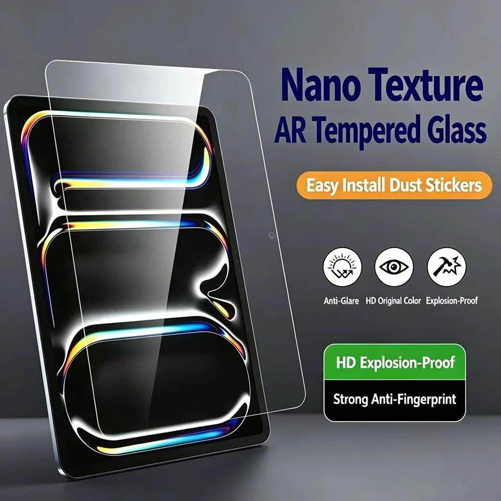 Tempered Glass Screen Protector For iPad Pro1113iPadAir11 10.9 iPad10th9th8th Gen Anti‑Scratch Bubble Free HD Clear Tablet Film