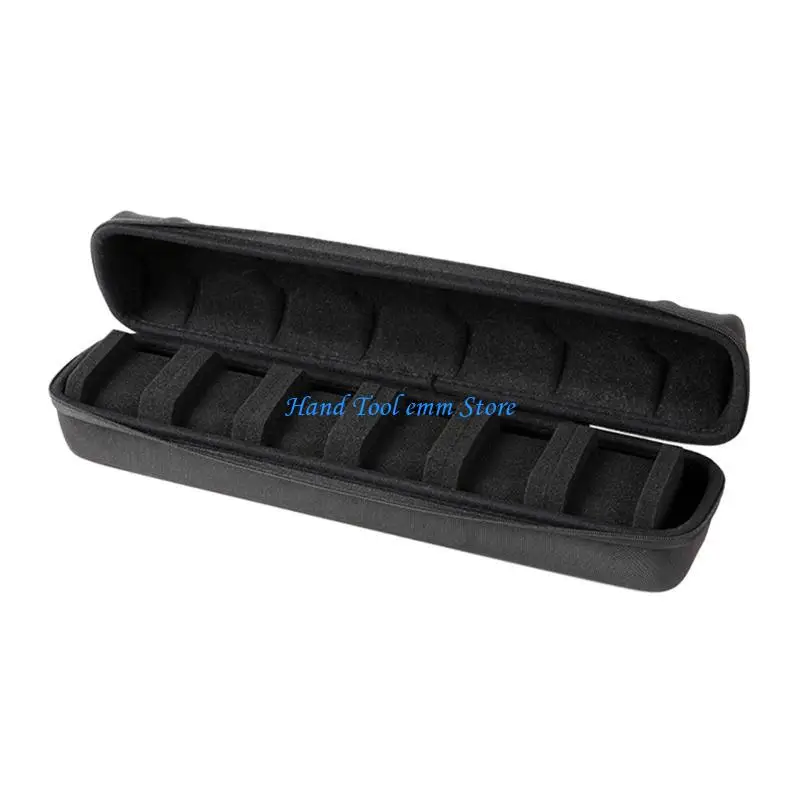 H37F Protective 6 Slot Carrying Case Storage Box for Wristwear Jewelry Watch Small Items Gadgets Organizers Everyday Use Trip