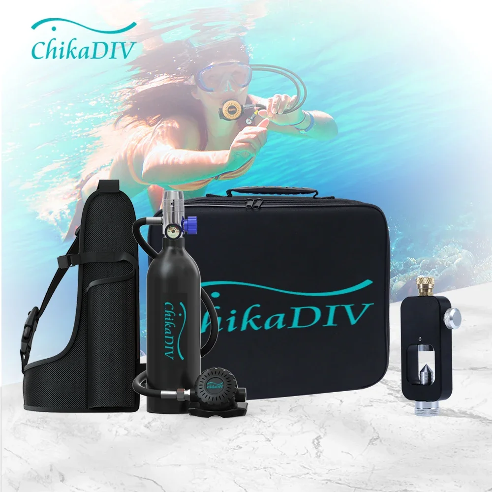 

Chikadiv Mini Scuba Diving Oxygen Cylinder Portable Backup Tank for Swimming Underwater Breathing Kit Scuba Diving Equipment