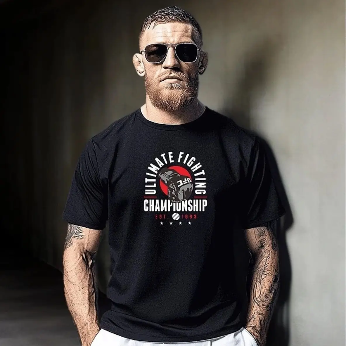 

Футболка Tough Guy, мужская спортивная футболка с короткими рукавами, американская повседневная футболка из чистого хлопка, универсальная свободная летняя модная футболка с принтом