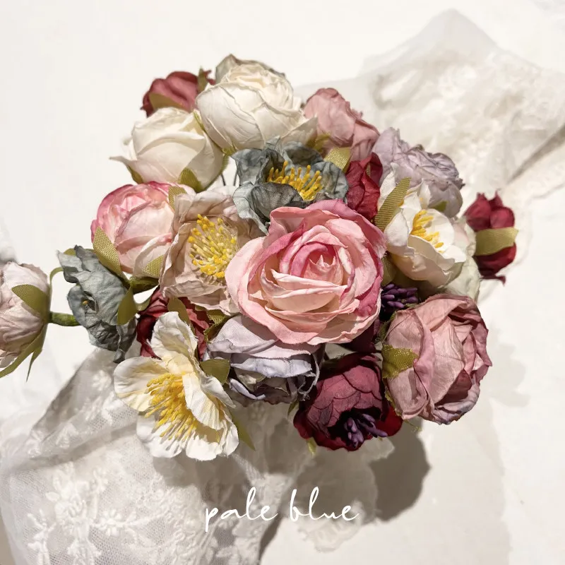 Moonwhite Art Garbage Magazine Hand Account Homemade Material Handmade Three-dimensional Flower Silk Flower