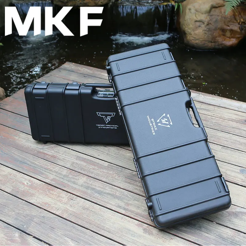 

Tactical Long Storage Box with Sponge Protective Waterproof Large Toolbox Box Sealed Safety Ar15 M4 Hunting Gun Hard Carry Case