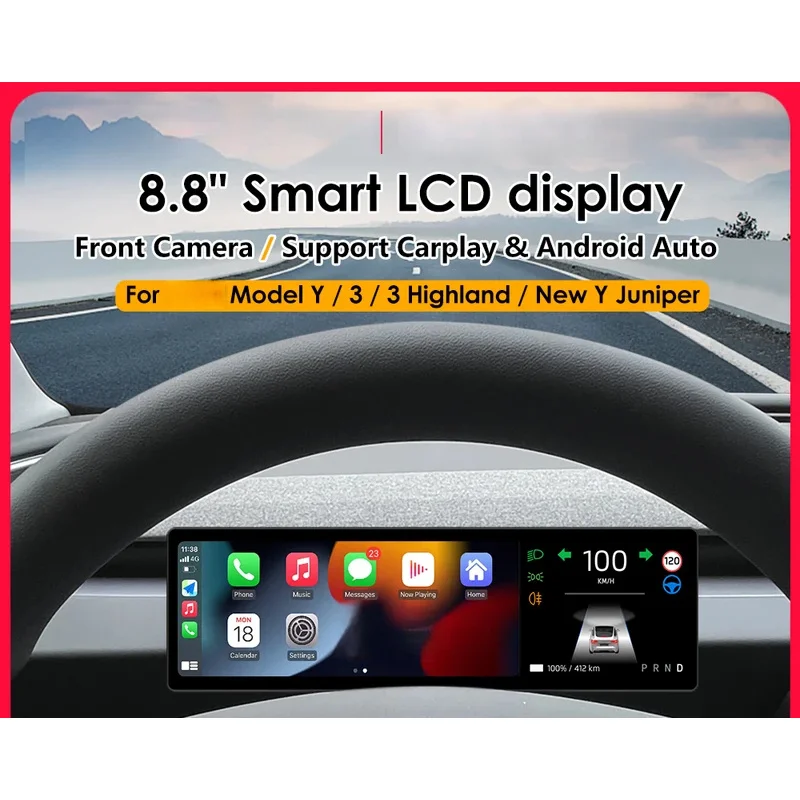 

8.8 Inches Dashboard Screen Model 3 Y New 3 Y Juniper Support Wireless Carplay & Android Auto Optional