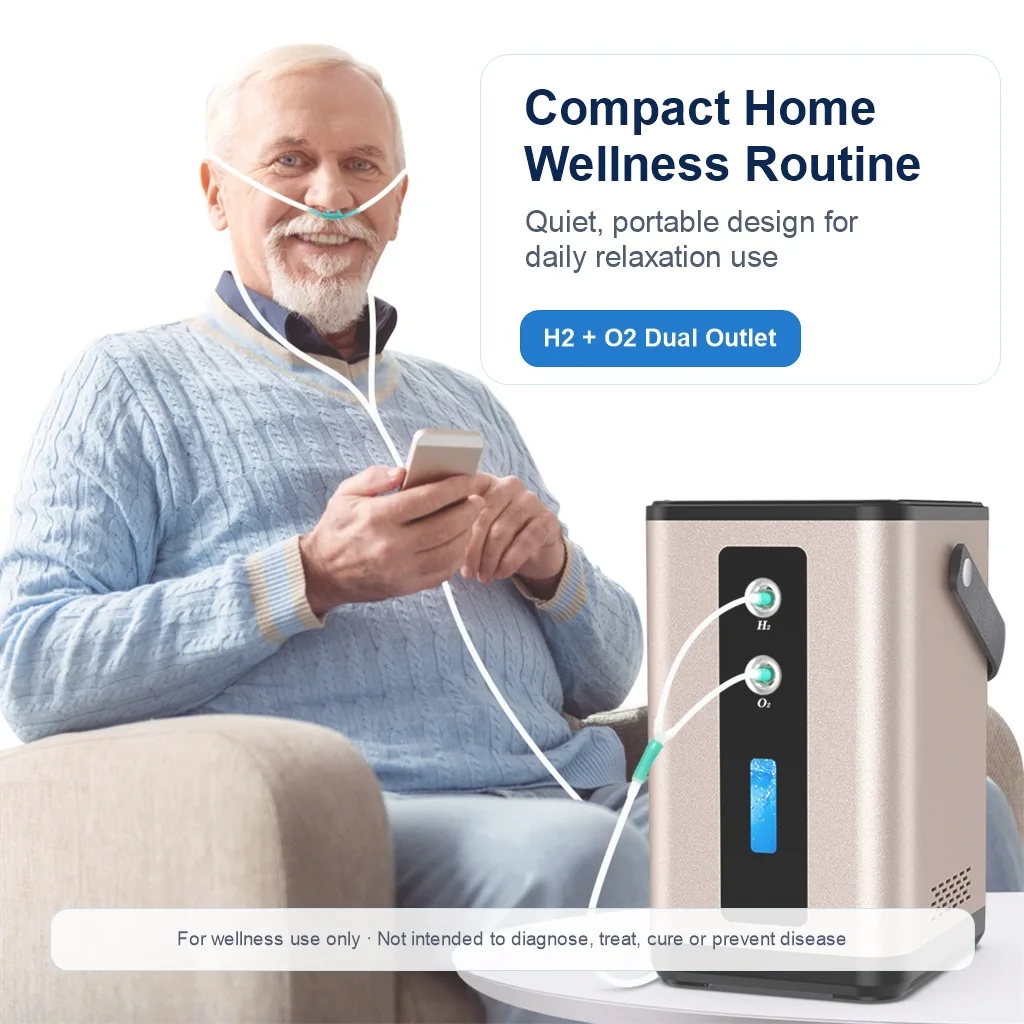 Suyzeko 450ml/min Hydrogen Oxygen Inhalation Machine High Purity H2 Generator PEM Hydrogen Molecule Home Wellness Device