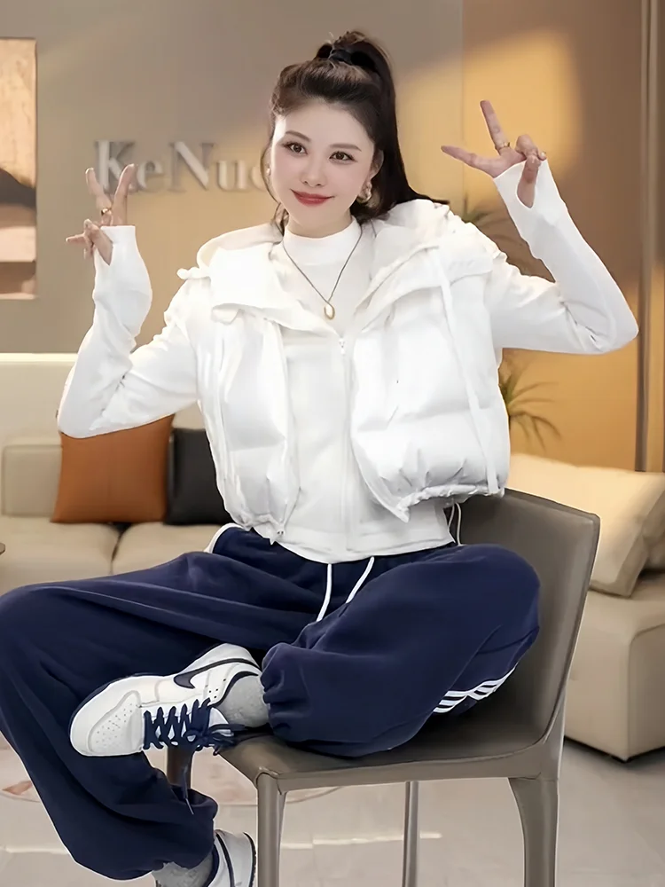 

Vests Waistcoats Thick Womens Y2K Black Autumn Patchwork Loose-Fit School Style Trendy Elastic Anti-Wrinkle Layered Urban Casual