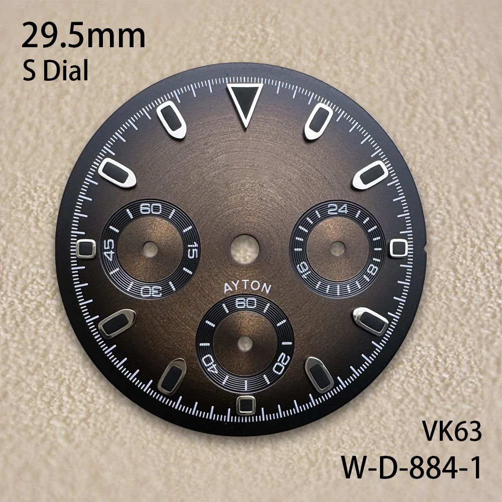 Quadrante Panda DTN con logo S da 29,5 mm, adatto al movimento VK63, nessun modello CD luminoso, accessori per orologi di alta qualità