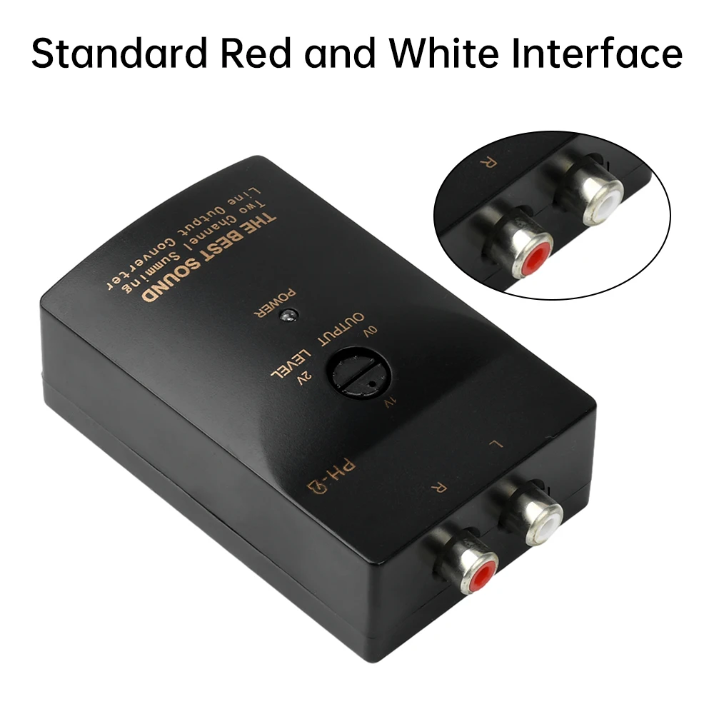 PH-2 Auto-Stereo-Audio RCA-Lautsprecher-Verstärker Hoch-zu-Niedrig-Subwoofer-Audio-Konverter-Adapter Verkabelung Einstellbares Autoteil ﻿ – Detail 5